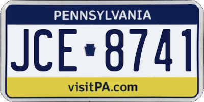 PA license plate JCE8741