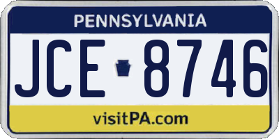PA license plate JCE8746