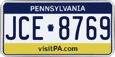 PA license plate JCE8769