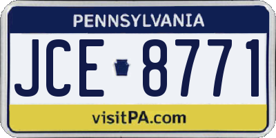 PA license plate JCE8771