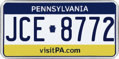 PA license plate JCE8772