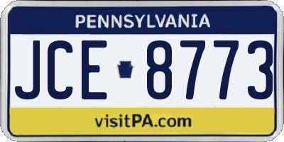 PA license plate JCE8773