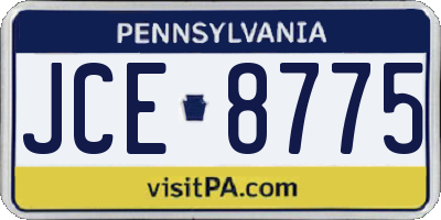 PA license plate JCE8775