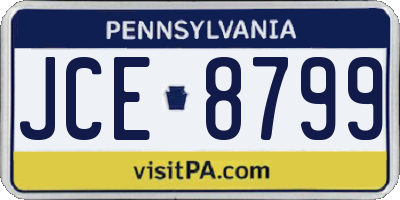 PA license plate JCE8799