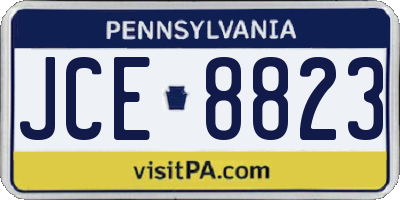 PA license plate JCE8823