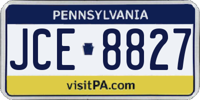 PA license plate JCE8827
