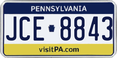 PA license plate JCE8843