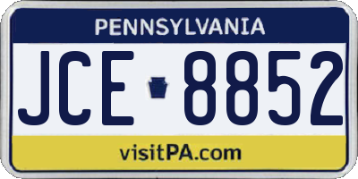 PA license plate JCE8852