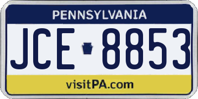 PA license plate JCE8853