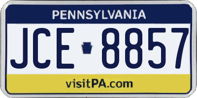 PA license plate JCE8857
