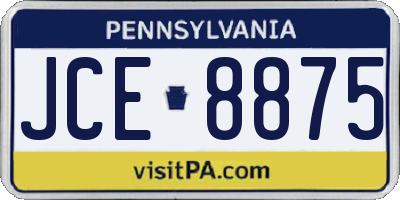 PA license plate JCE8875
