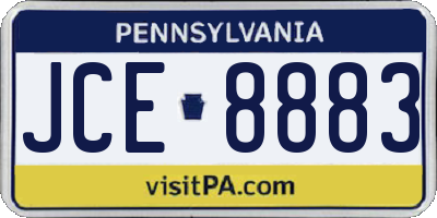 PA license plate JCE8883