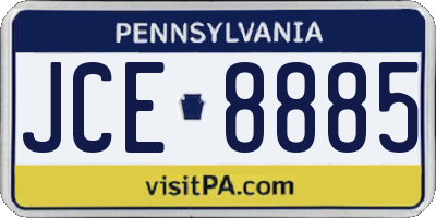 PA license plate JCE8885