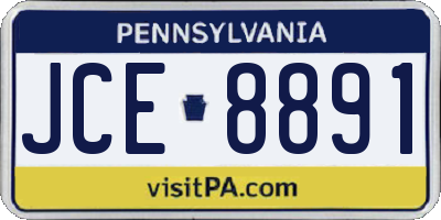 PA license plate JCE8891