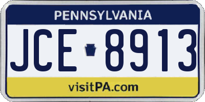 PA license plate JCE8913