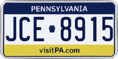 PA license plate JCE8915