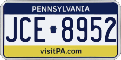 PA license plate JCE8952