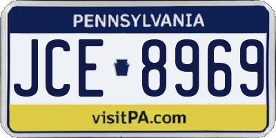 PA license plate JCE8969