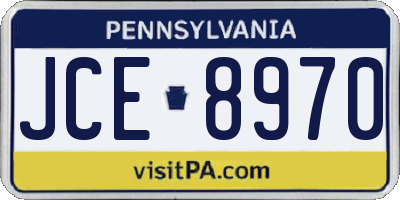 PA license plate JCE8970