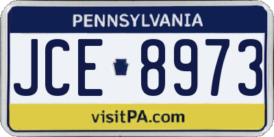 PA license plate JCE8973