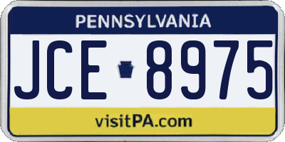PA license plate JCE8975