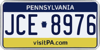 PA license plate JCE8976