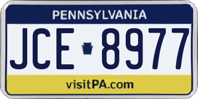 PA license plate JCE8977