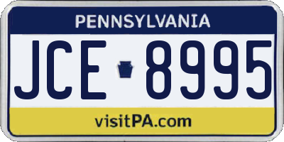 PA license plate JCE8995
