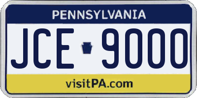 PA license plate JCE9000