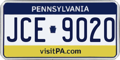 PA license plate JCE9020