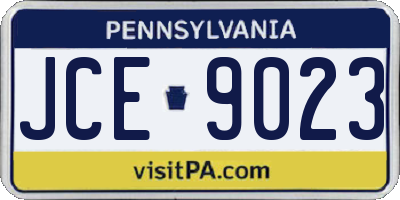 PA license plate JCE9023