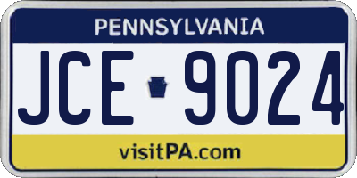 PA license plate JCE9024