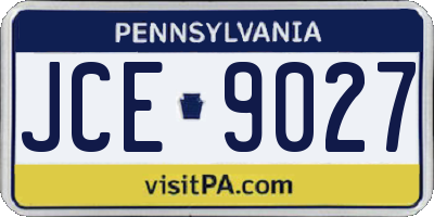 PA license plate JCE9027