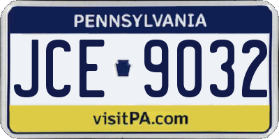 PA license plate JCE9032