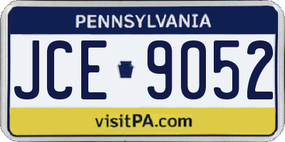 PA license plate JCE9052