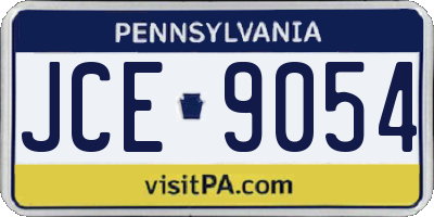 PA license plate JCE9054