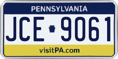 PA license plate JCE9061
