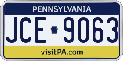 PA license plate JCE9063