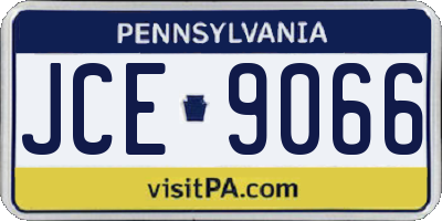 PA license plate JCE9066