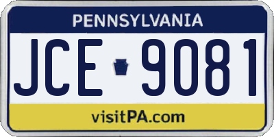 PA license plate JCE9081