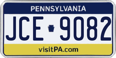 PA license plate JCE9082