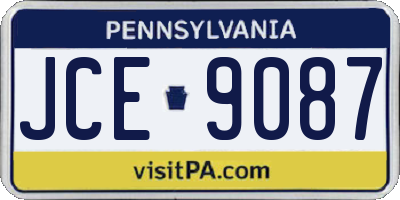 PA license plate JCE9087