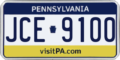 PA license plate JCE9100