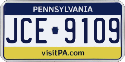 PA license plate JCE9109