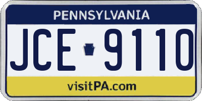 PA license plate JCE9110