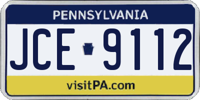 PA license plate JCE9112