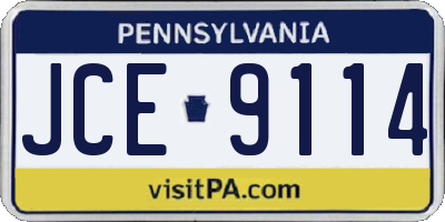 PA license plate JCE9114