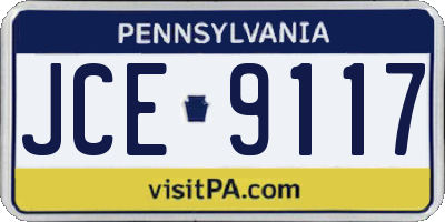 PA license plate JCE9117