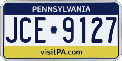 PA license plate JCE9127