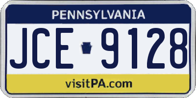 PA license plate JCE9128